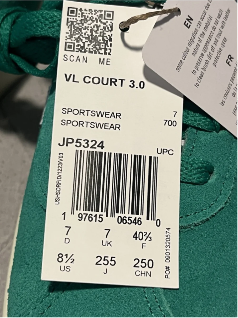 Asdidas VL Court 3.0 Women’s 8.5 Green White Sneakers JP5324 Court Green NEW